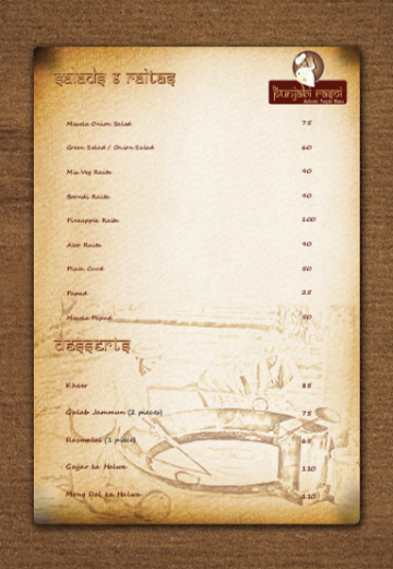 The Punjabi Rasoi menu 