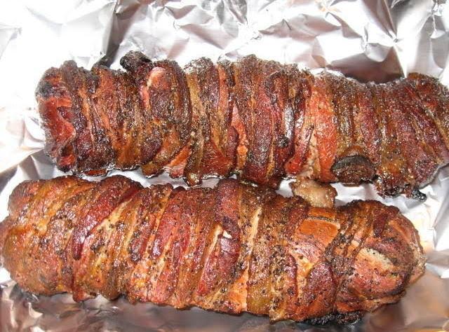 Hickory Smoked Mapleglazed Baconwrapped Loin Just A Pinch Recipes