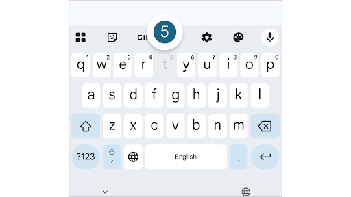 QWERTY 配列でフリックして数字を入力する画面