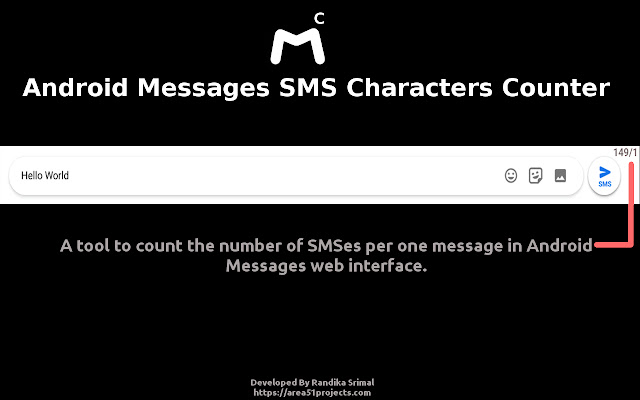 Android Messages SMS Counter chrome extension