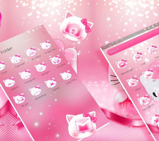 Pink Princess Kitty Doll Launcher Theme ?