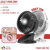 Quạt Mini Kẹp Bàn, Quạt Kẹp Bàn Xoay 360 Độ Pin Tích Điện Chân Kẹp Bàn, Kẹp Xe Đẩy - Pin Sạc, 3 Cấp Độ - Qk1