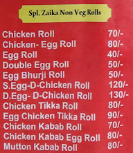 Zaika Kathi Roll menu 2