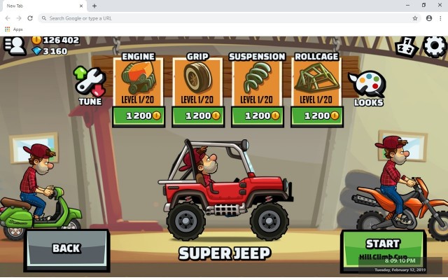 Hill Climb Racing New Tab Theme