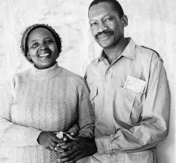 Veronica and Robert Sobukwe, soon after his release from Robben Island