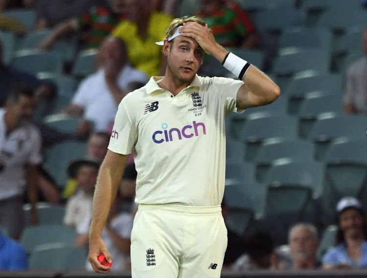 England's Stuart Broad reacts after catching out Australia's Michael Neser in December last year. He is struggling to deal with his omission from the squad for England's tour of the West Indies.