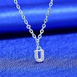 U Zircon Letter Necklace
