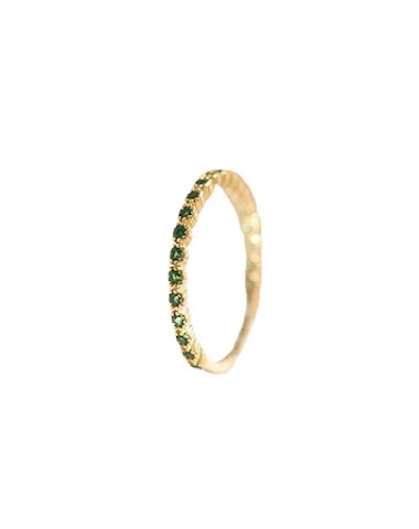 14K gouden ring met één rij diamant - 1
