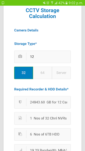 CCTV Storage Calculator For QATAR