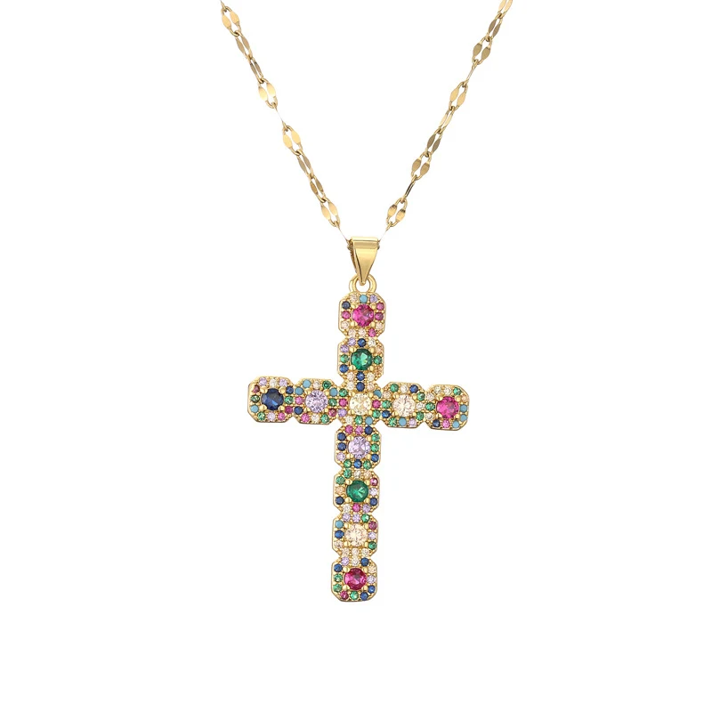 Europees-Amerikaanse micro-zirkonia kruis ketting Hoge kwaliteit dames sieraden Perfecte cadeau voor speciale gelegenheden