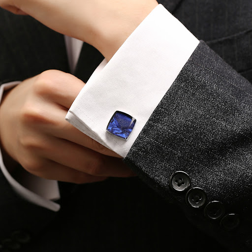 Title 2, High Quality Starry Blue Square Cufflinks, the ...