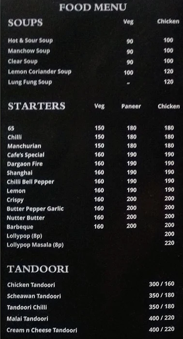 Bombay Fusion Restaurant menu 