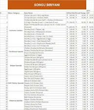 Kongu Biriyani menu 2