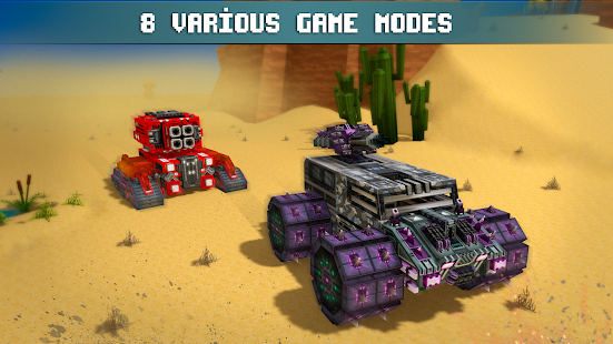 Blocky Cars tank games, online (God 'mode)