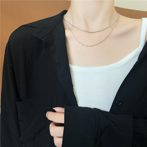 Title 4, Cold Wind Double Necklace for Women, Feminine P...