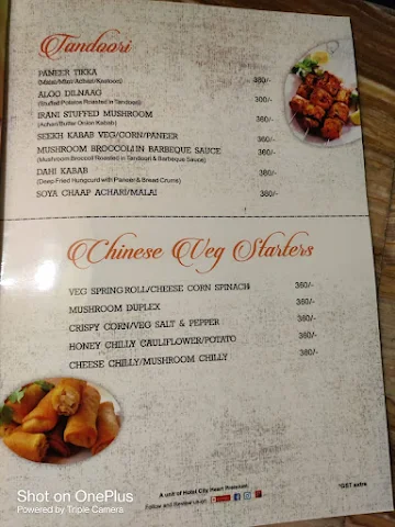 City Cabana menu 