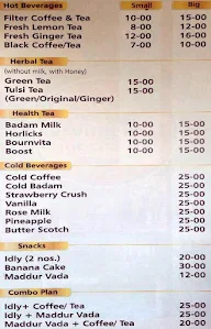 MDP Coffee House menu 1