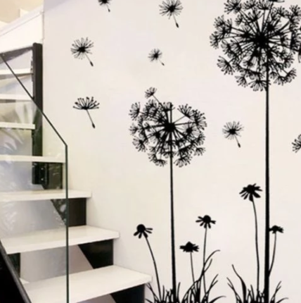 Title 6, Sticker mural PVC Lm7030 noir romantique avec m...