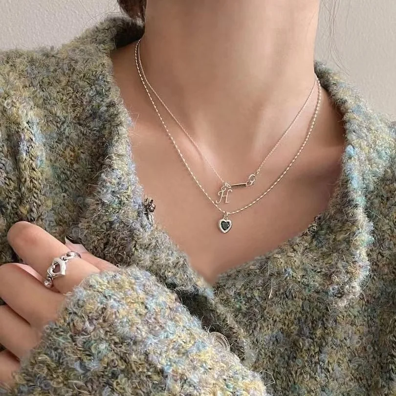 S925 Sterling Zilver Zuid-Korea Special-Interest Design Love Ketting, romantische damesketting, stijlvol cadeau.