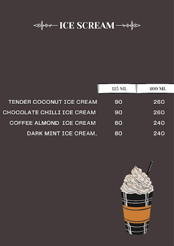 Ice Scream menu 