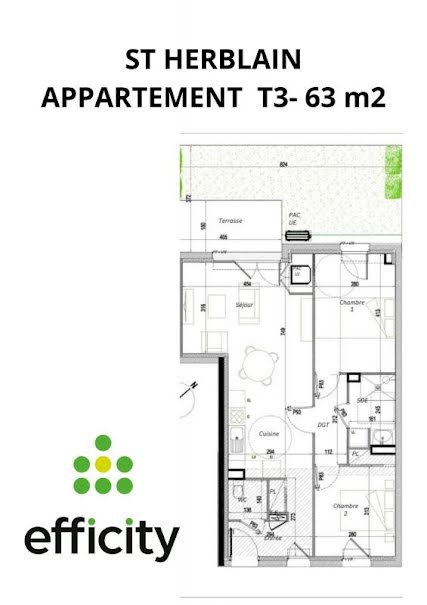 Vente appartement 3 pièces 62.68 m² à Saint-Herblain (44800), 322 000 €