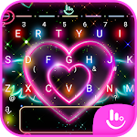 Cover Image of Herunterladen Colorful Neon Sparkling Heart Keyboard Theme 6.6.21.2019 APK