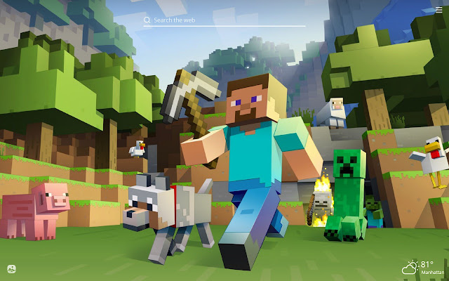 Minecraft HD Wallpaper New Tab Theme - Chrome Web Store