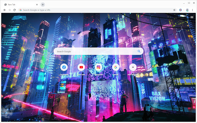 Neon-Nachtstadt Hintergrundbilder Neuer Tab