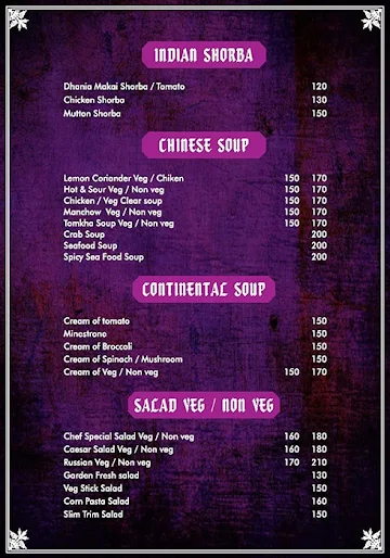 The Coriander Leaf menu 