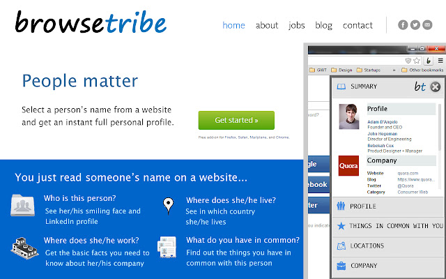 Browsetribe chrome extension