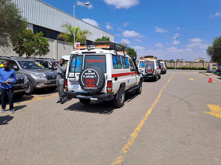 The ambulances procured through a Sh95 million grant from the World Bank under Kenya Devolution Support Programme on Tuesday, August 30.
