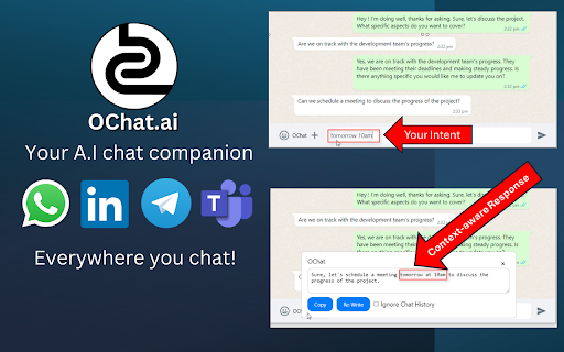 OChat: AI chat companion for WhatsApp & more.