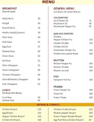 Namma Chettinadu menu 1