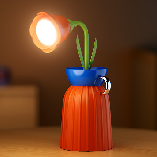 Orange Rose With Vase