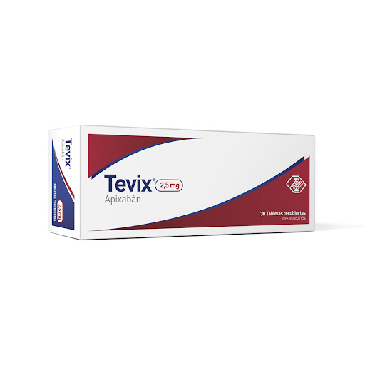 Apixaban 2.5mg Tevix Zuoz Pharma x 30 Tabletas