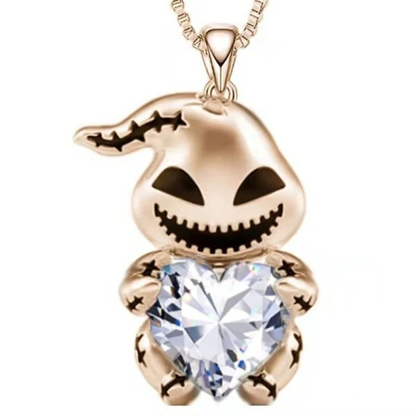 Collier d'amour pour femme, pendentif ornement enfant avec marionnette dessin animé. Cadeau parfait pour enfants.