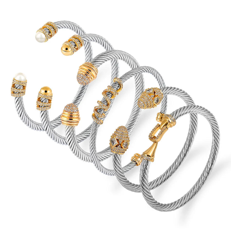 Bracelet en câble tressé en acier titane Élégance robuste pour hommes et femmes Bijou durable et polyvalent Idéal pour un usage quotidien et les occasions spéciales