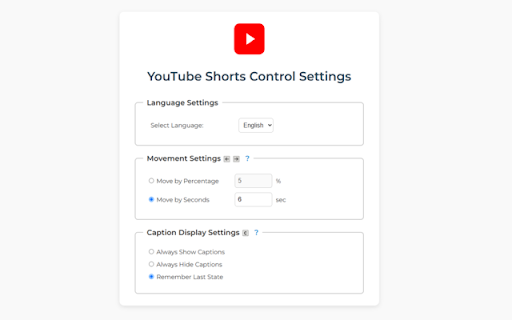 YouTube Shorts Controller