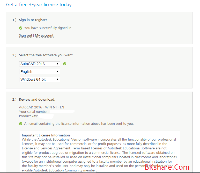 Bản quyền miễn phí 3 năm tất cả phần mềm của Autodesk