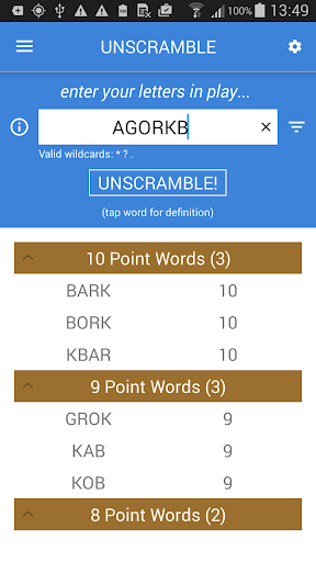 Unscramble Letters