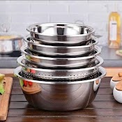 Sét Thau Rổ 5 Món Inox – Đồ Dùng Nhà Bếp Cho Gia Đình - Bộ Thau Rổ Inox 5 Món Đa Năng - Tổng Kho Phía Nam