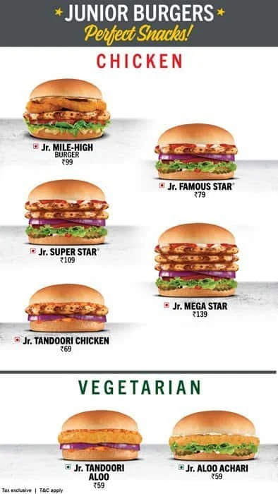 Carl's Jr menu 