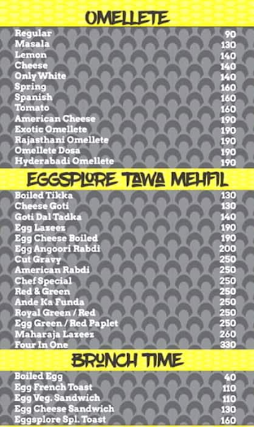 Eggsplore menu 