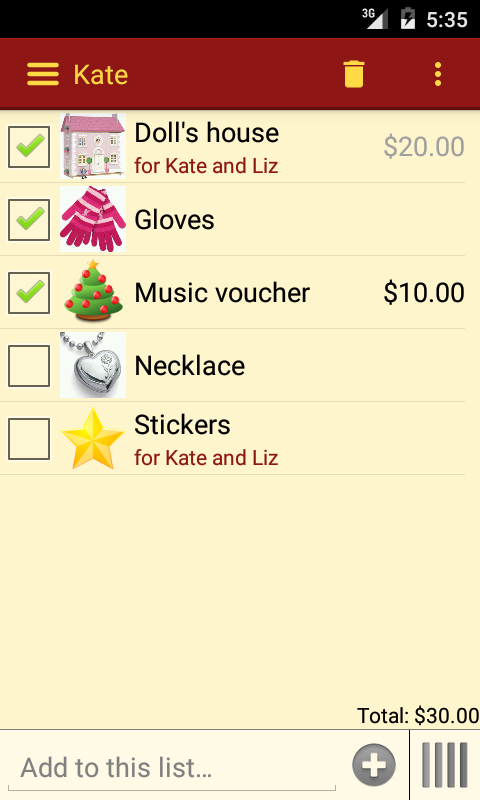 Gift List - Android Apps on Google Play