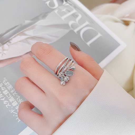Title 5, Creative Retro Ethnic Lotus Purse Ring, a styli...