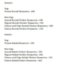 Arabian Shawarma menu 1