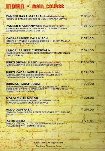 Kaidi Kitchen menu 