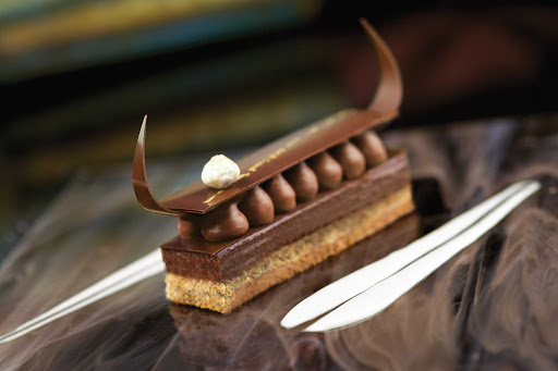 Chocolate hazelnut bar with citrus cream, part of Chocolate Journeys on Princess Cruises. 