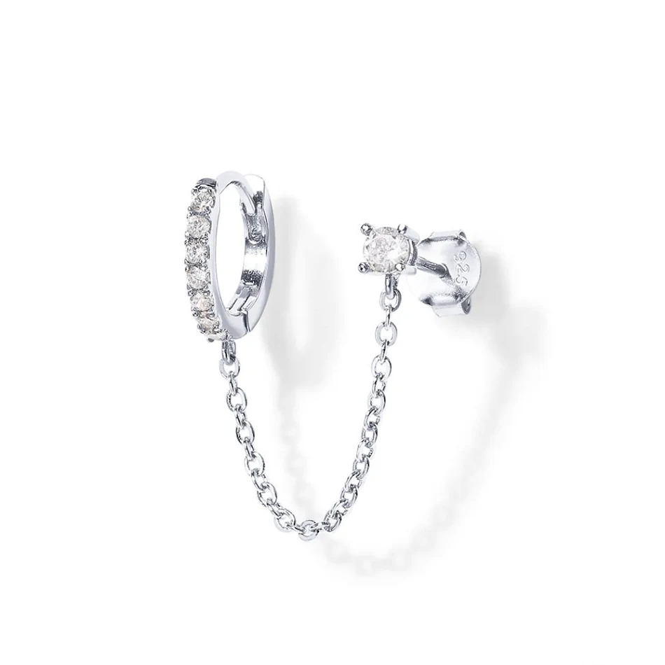 Boucles d'oreilles diamant unique rangée, pampilles et solitaire. Design créatif et tendance pour exprimer votre personnalité et sublimer votre look.