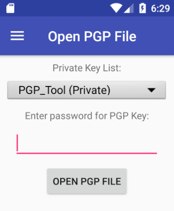 Screenshot PGP Tool